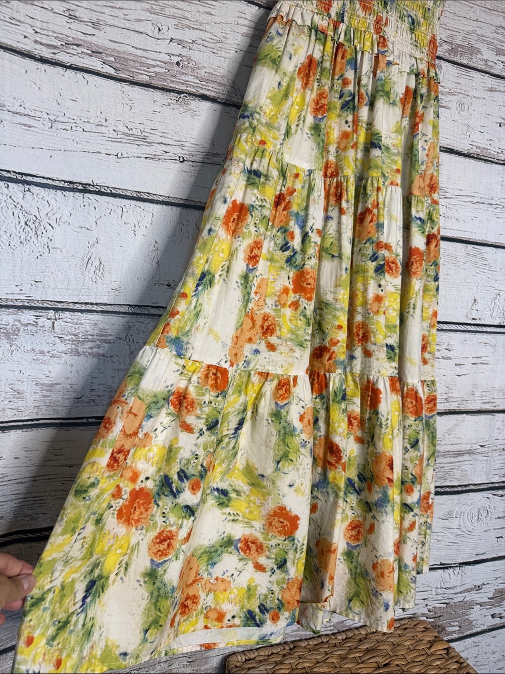 OPT Phoebe cotton Floral V-Neck Tiered Maxi Dress - Picture 6 of 16